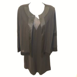 BAKENCIAGA size 42 Black Shift Dress w/built in Jacket
